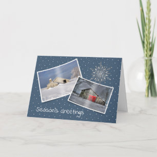 Carte Noël Granges d'hiver