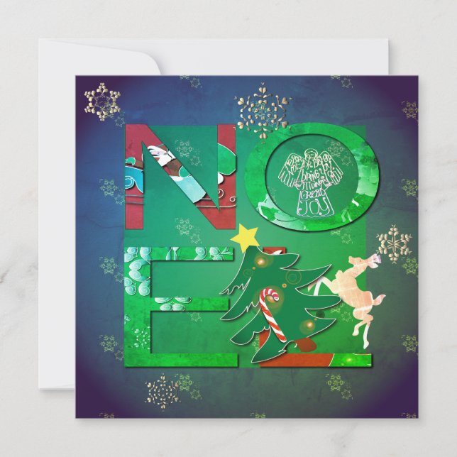 Carte Noel Greeting 2 Photos Flat Note (Devant)