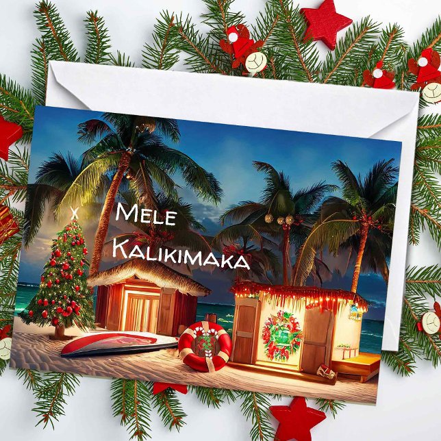 Carte Noël hawaïen sur la plage (Créateur téléchargé)