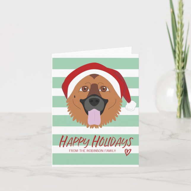 Carte Noël heureux de vacances de chien de berger (Devant)