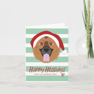 Carte Noël heureux de vacances de chien de berger