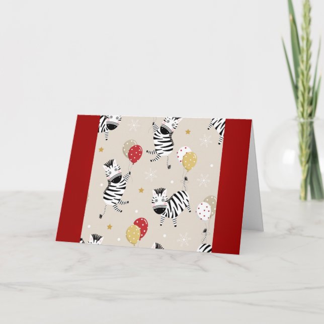 Carte Noël heureux de zèbre (Devant)