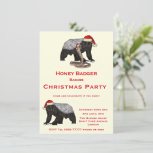 Carte Noël Honey Badger Funny Festive Badass Party