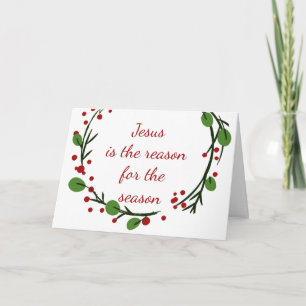 Carte Noël Jésus Raison de la saison Christian