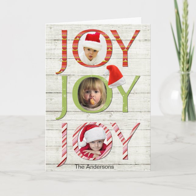 Carte Noël Joie photo personnalisée vacances (Devant)