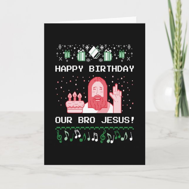 Carte Noël - Joyeux anniversaire Bro Jesus (Devant)