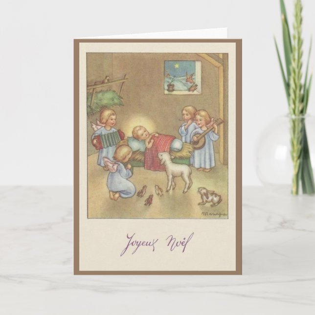 Carte Noël Joyeux Noël Vintage (Devant)