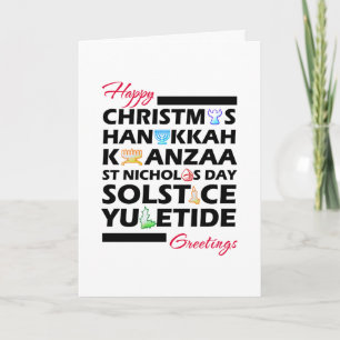Carte Noël Kwanzaa Hanoukka Solstice Yuletide