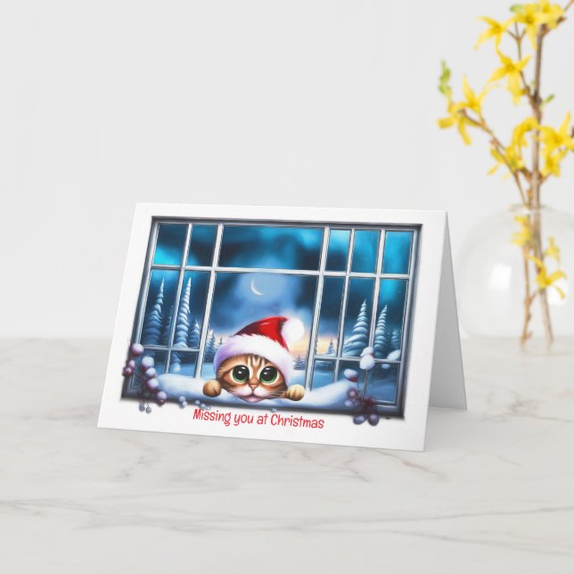 Carte Noël Manque de vous Vacances avec jolie fenêtre de (Fleur jaune)