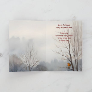 Carte Noël Merveilleux Maman Anglais Robin