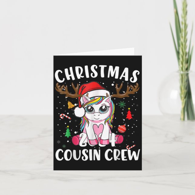 Carte Noël mignon 2024 Cousin Crew Lumières Unicor (Devant)