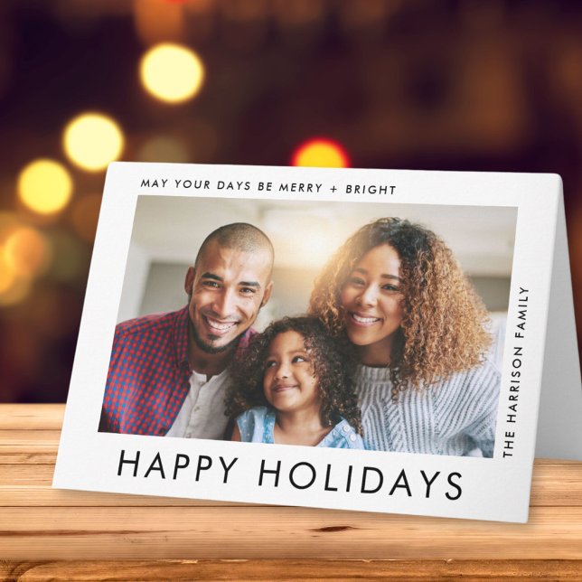 Carte Noël moderne 3 Photos Joyeuses Fêtes (Capture the joy, love & laughter shared with your family and friends in a card that's uniquely yours)