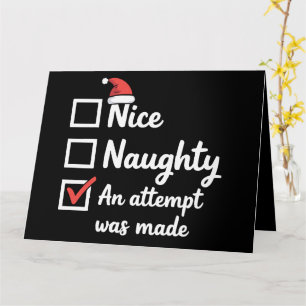 Carte Noël Nice Naughty Tentative A Été Fait Noël
