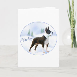 Carte Noël Noel Boston Terrier