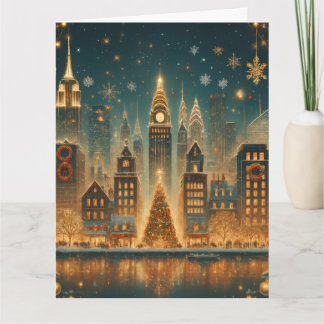 Carte Noël nostalgique à New York - Fêtes emblématiques