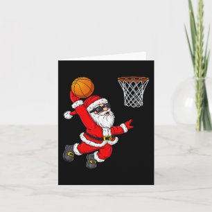 Carte Noël Père Noël Dunking Un Basket Garçons Ki