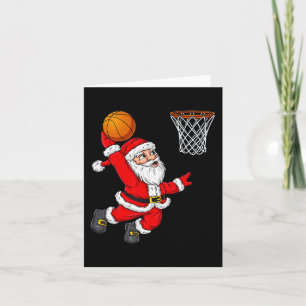 Carte Noël Père Noël Dunking Un Fun De Basket-ball Xma