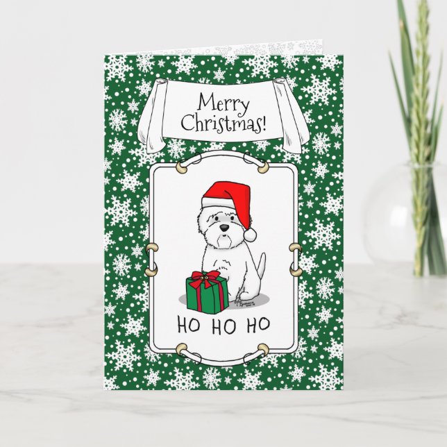 Carte Noël Père Noël West Highland White Terrier Westie (Devant)