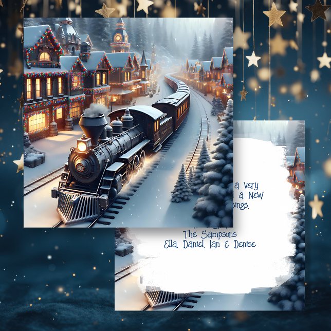 Carte Noël personnalisé du train vintage (Créateur téléchargé)