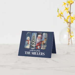 Carte Noël personnalisé Santa Claus vintage bonhomme de