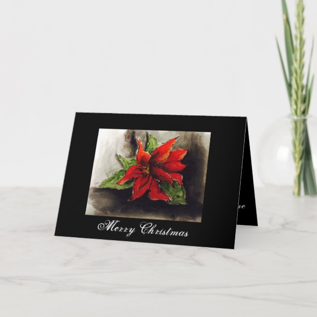 Carte Noël Poinsettia (Devant)