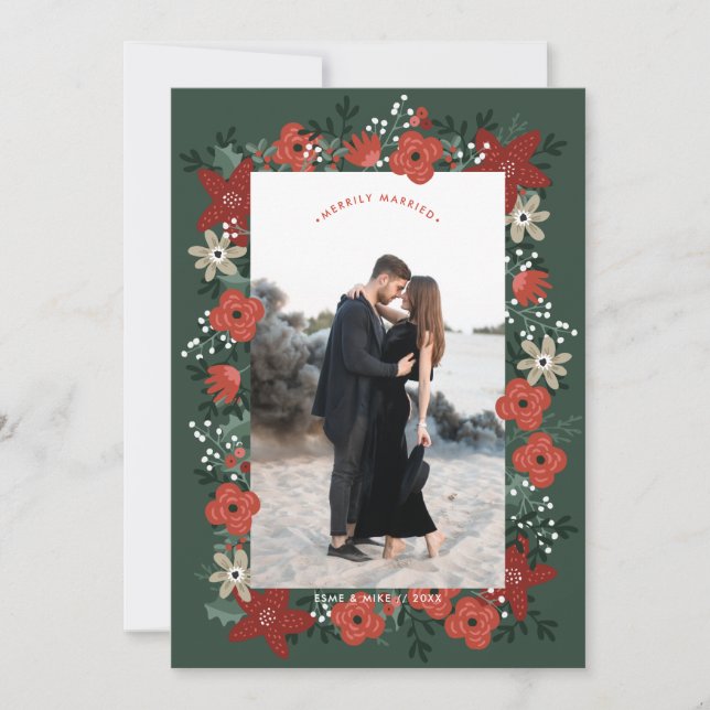 Carte Noël Poinsettia Foliage (Devant)