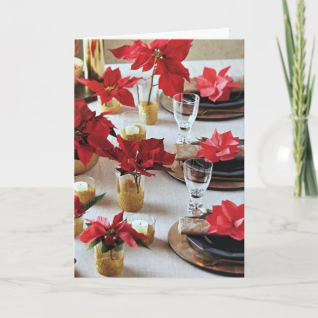 CARTE ***NOËL POINSETTIA** SOUHAITE POUR UN ET TOUT ! (Devant)