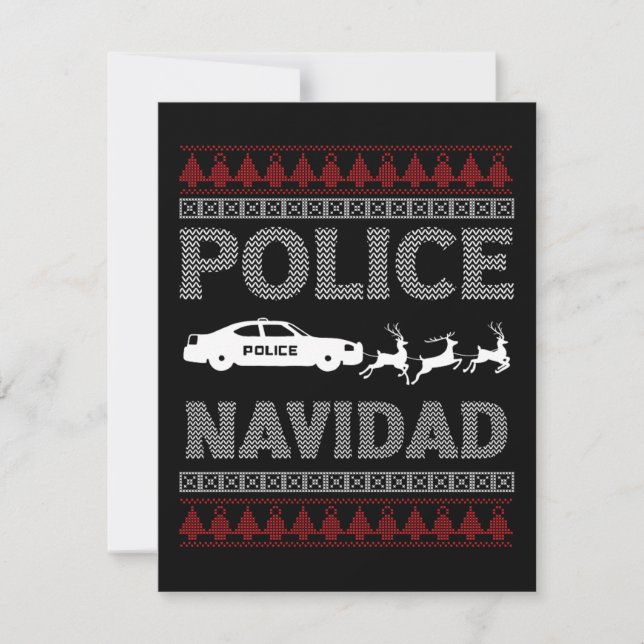 Carte Noël Police Navidad Funny Noël (Devant)