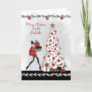 Carte Noël pour Godmère Dame élégante