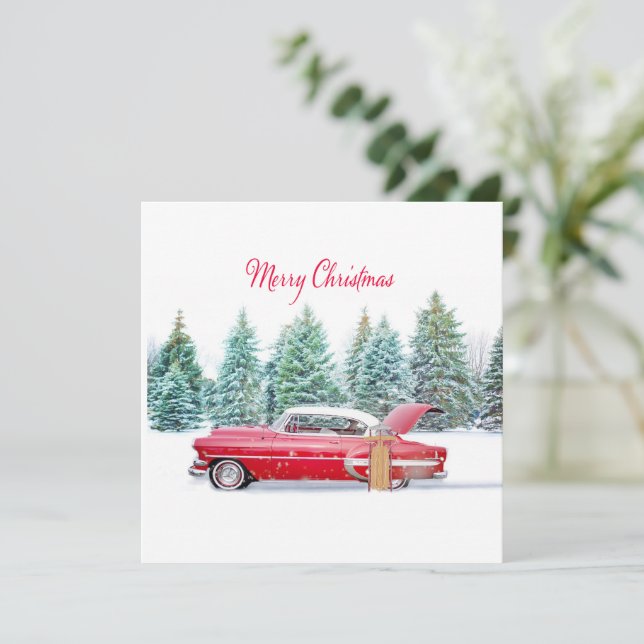 Carte Noël Red Chevrolet (Debout devant)