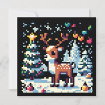 Noël Reinder Winter Wonderland Pixel Art