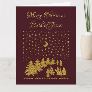 Carte Noël religieux, Naissance de Jésus