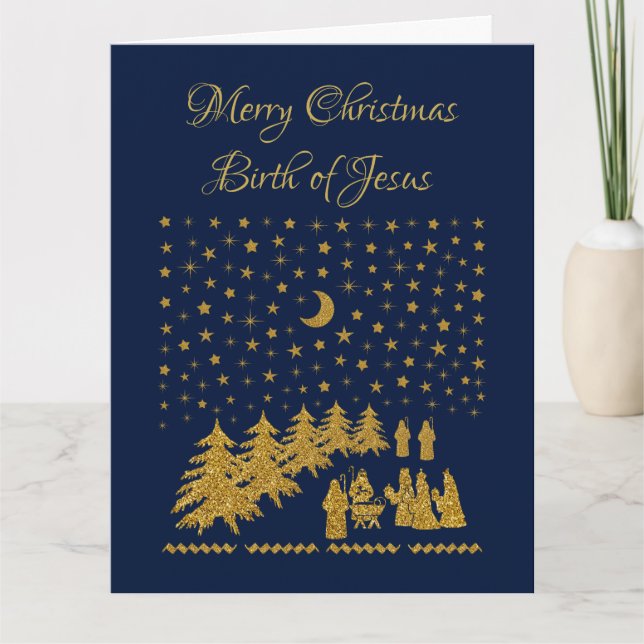 Carte Noël religieux, Naissance de Jésus (Devant)