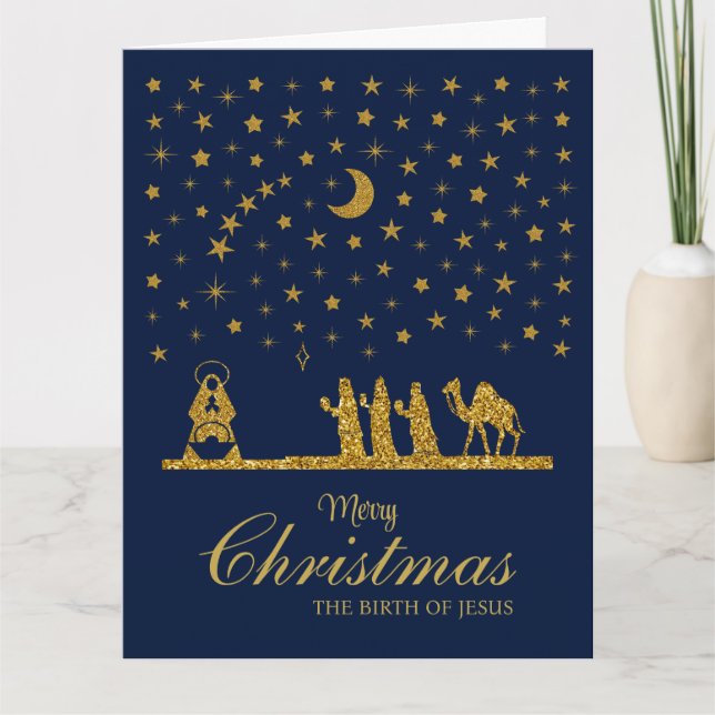Carte Noël religieux, Naissance de Jésus, Trois Roi (Devant)