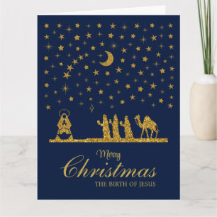 Carte Noël religieux, Naissance de Jésus, Trois Roi