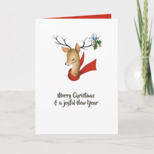 Carte Noël Retro Vintage Reindee