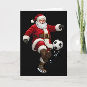 Carte Noël Santa Footballeur Footll Festif Joyeux