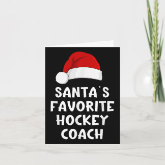 Carte Noël Santas entraîneur de hockey favori Drôle Noël
