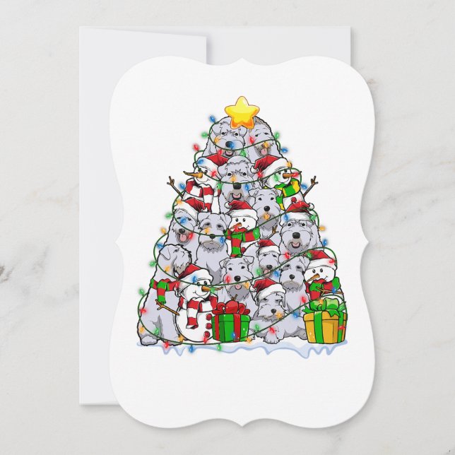Carte noël schnauzer chien xmas pyjama aime (Devant)
