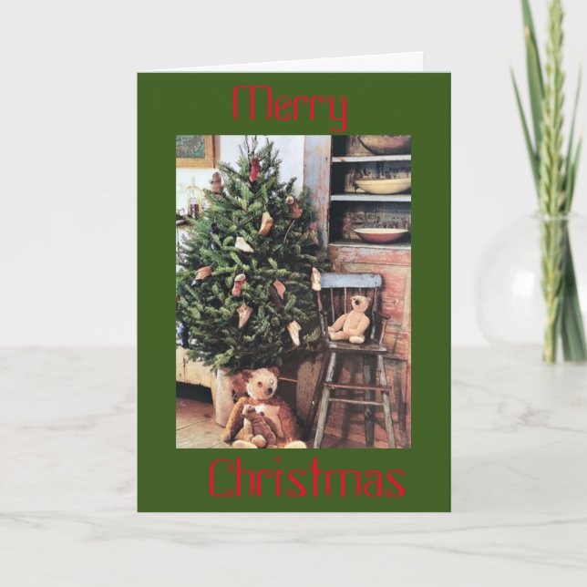 CARTE NOËL SOUHAITE À LA FAMILLE, AMIS ET BONHEUR (Devant)