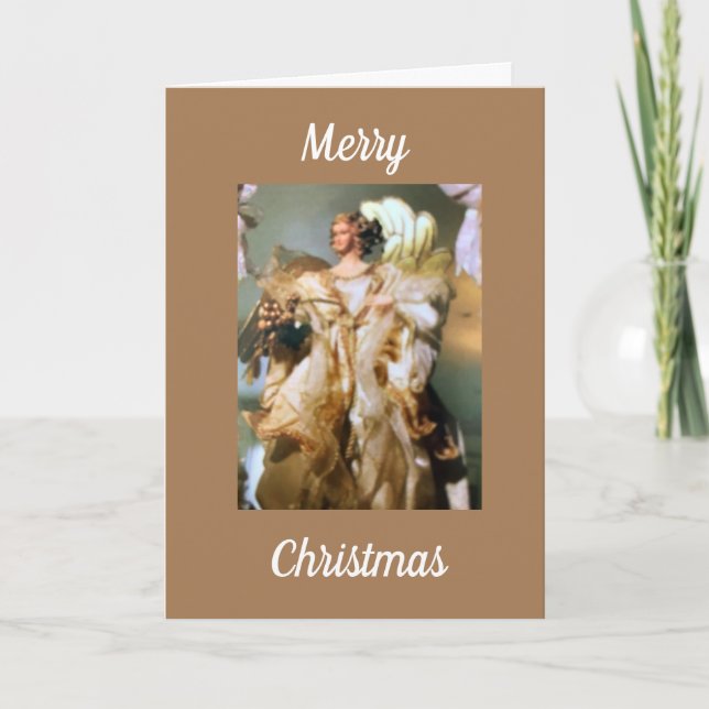 CARTE NOËL SOUHAITE À LA FAMILLE, AMIS ET BONHEUR (Devant)