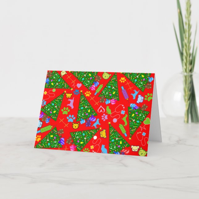 Carte Noël sur le thème vétérinaire (Devant)
