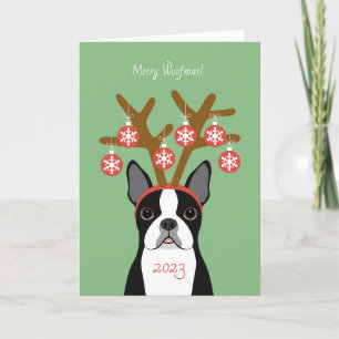 Carte Noël Terrier de Boston