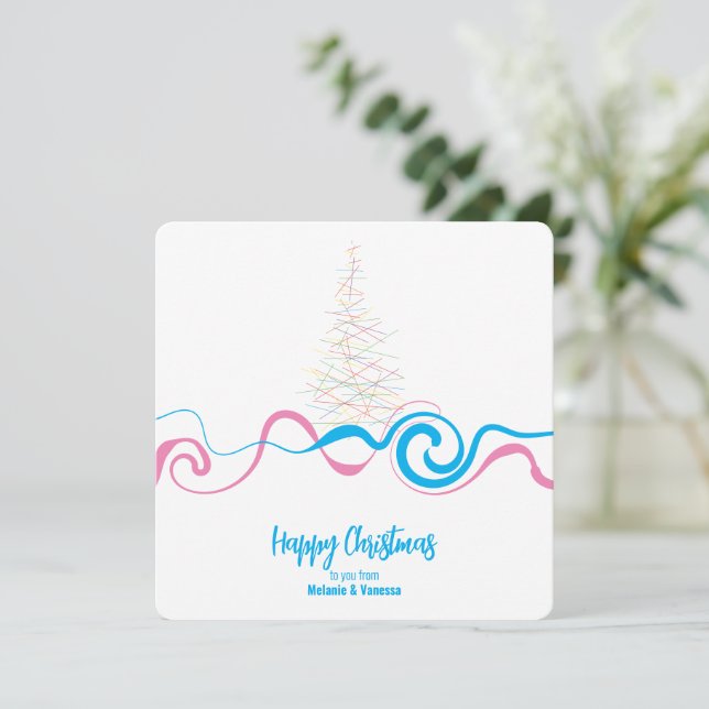 Carte Noël trans minimaliste (Debout devant)