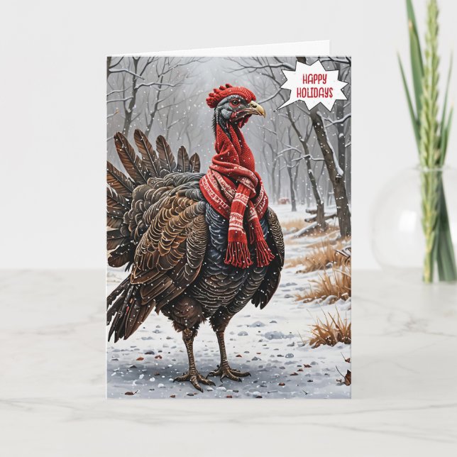 Carte Noël Turquie avec Écharpe rouge (Devant)