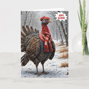 Carte Noël Turquie avec Écharpe rouge