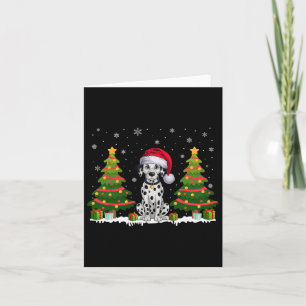 Carte Noël Un arbre éclaire le Chien Dalmatien Noël