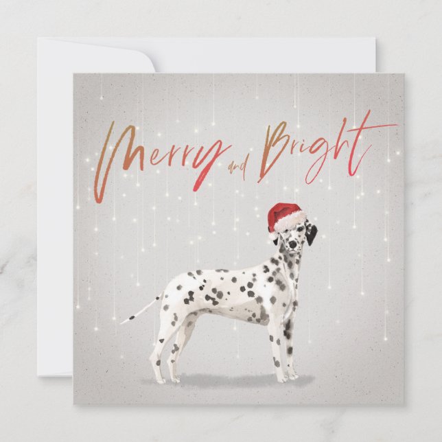 Carte Noël Vacances Amoureux des chiens Dalmatie Salutat (Devant)