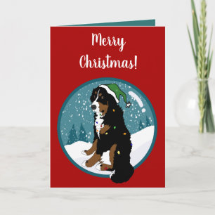 Carte Noël Vacances Bernese Mountain Dog