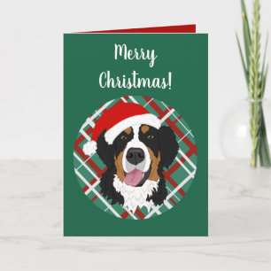 Carte Noël Vacances Bernese Mountain Dog